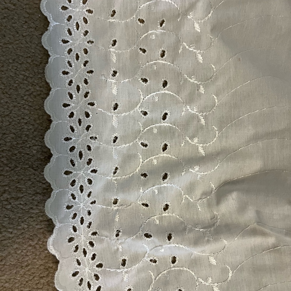 White eyelet dust ruffle for twin bed